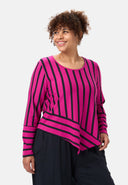 'Sienna' shirt - striped look, asymmetrical A-line