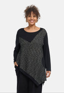 'Perlina' tunic – mixed materials, split hem
