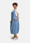 'Mara' Pinafore Dress V-neck, midi length & everyday-chic